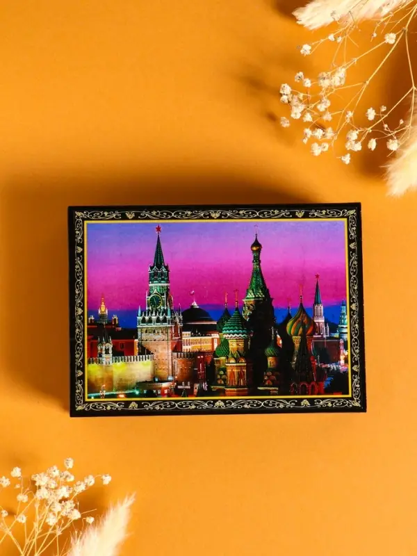 Шкатулка «Москва», 10×14 см, лаковая миниатюра