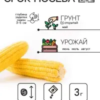 Семена Кукуруза &laquo;Краснодарский сахарный 250 CB&raquo;, 3 г, &laquo;Рецепты дедушки Никиты&raquo;