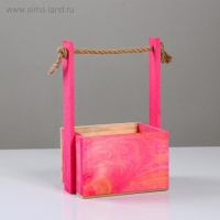 Кашпо деревянное, 15×12×8.5(25) см "Пауль и Любовь. Сердце акварельное", с принтом