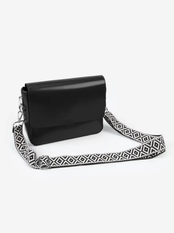 Ручка для сумки &laquo;Орнамент&raquo;, стропа, 135&plusmn;3&times;3.8 см, чёрная, белая