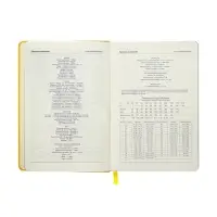 Ежедневник недатированный A5, 140 л, клетка, кожзам, на резинке, черный срез, Желтый
