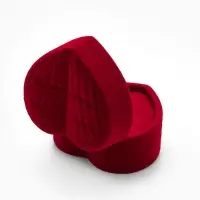 Футляр под серьги, кольцо &laquo;Сердце&raquo;, бархатный, 5.2&times;4.6 см, бордовый