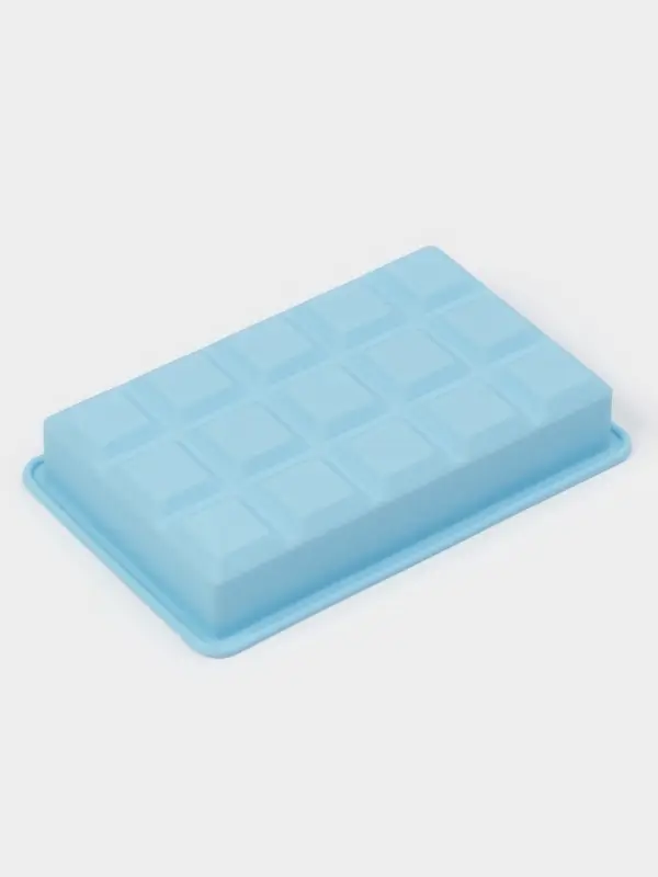 Форма для льда и заготовок Доляна &laquo;Кубик&raquo;, силикон, 11.7&times;18.7&times;3.4 см, 15 ячеек (3.4&times;3.4 см), голубая
