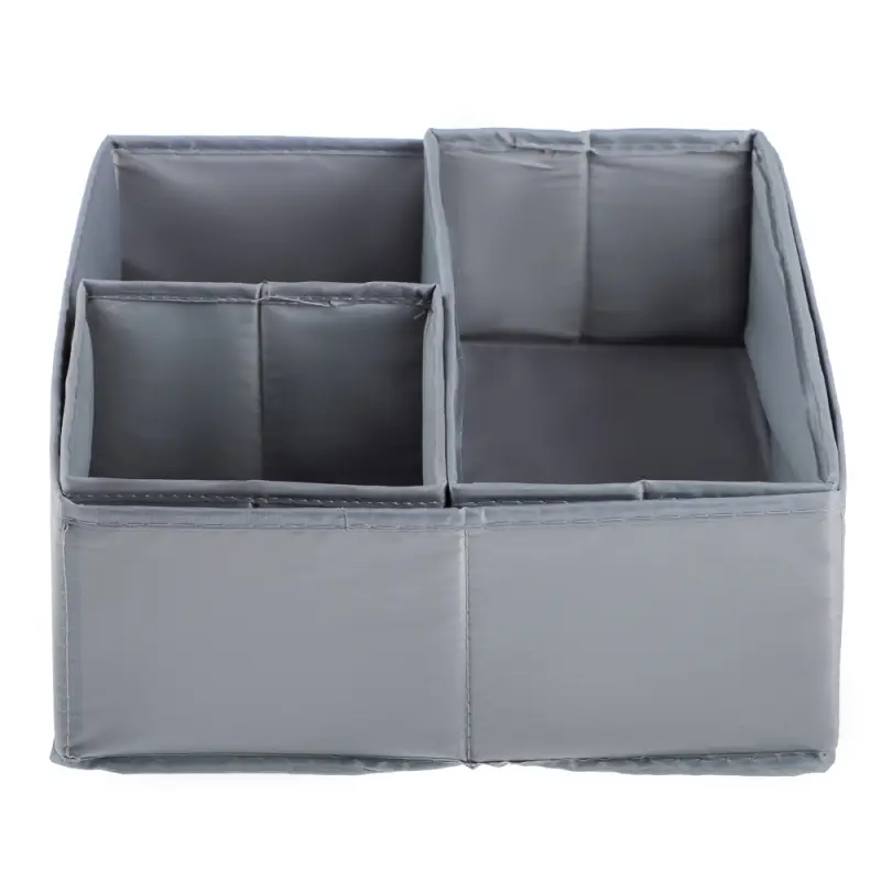 VETTA Короба без крышки, набор 3 шт., 28х28х12см, 28х14х12см, 14х14х12см, полиэстер, серый