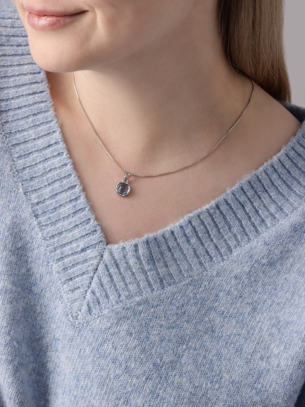 Кулон «Нежность» на цепочке, цвет голубой в серебре, 45 см Кулон «Нежность» на цепочке, цвет голубой в серебре, 45 см