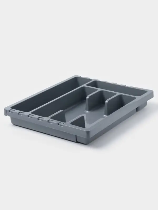 Лоток для столовых приборов раздвижной Martika &laquo;Смарт&raquo;, 5 секций, 36&times;30&times;5 см, пластик, тёмно-серый