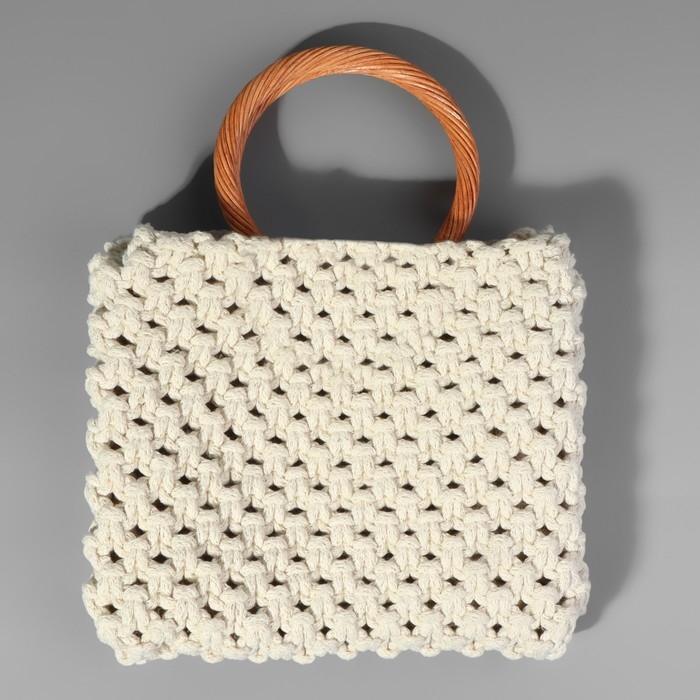 Ручки для сумки деревянные, плетёные, d = 10,2 / 12,5 см, 2 шт, цвет светло-коричневый Ручки для сумки деревянные, плетёные, d = 10,2 / 12,5 см, 2 шт, цвет светло-коричневый