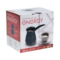 Турка электрическая Energy EN-293, 600 Вт, 300 мл, 60 см, термостойкий пластик, чёрная