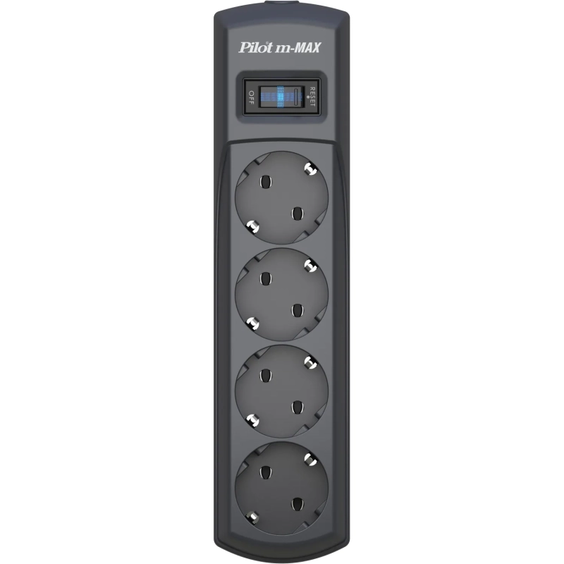 Сетевой фильтр PILOT m MAX (4/1,8м/16А/150Дж/темн.серый)