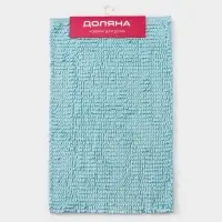 Коврик для ванной Доляна &laquo;Букли длинные&raquo;, 50&times;80 см, длина букли 2 см, голубой