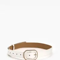 Ремень жен 05-01-07-01, Июнь2507, 3*0,3*110 см, без винта, пряж золото+пласт, 1 прокол, бел   109031