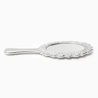 Зеркало с ручкой, 20.5&times;10 см, серебристое