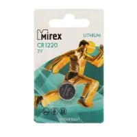 Батарейка литиевая Mirex, CR1220-1BL, 3В, блистер, 1 шт.