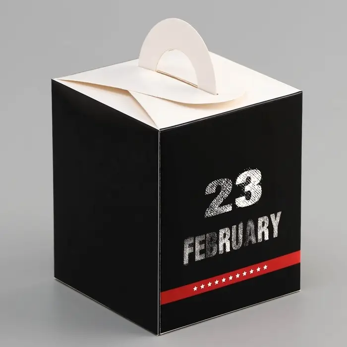 Коробка для 1 капкейка, «23 Февраля», 9.2×9.2×11.1 см Коробка для 1 капкейка, «23 Февраля», 9.2×9.2×11.1 см