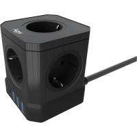 Сетевой фильтр AGNI  5р/3м,3USB 1TYPE-C,черный(TP-VE4U5E-C-3m-black)