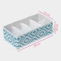 Органайзер для хранения белья Доляна &laquo;Лагуна&raquo;, 8 ячеек, 28&times;14&times;10 см, бирюзовый