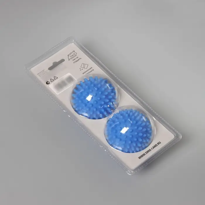 Шарики для стирки белья Доляна, d=6 см, 2 шт., синие