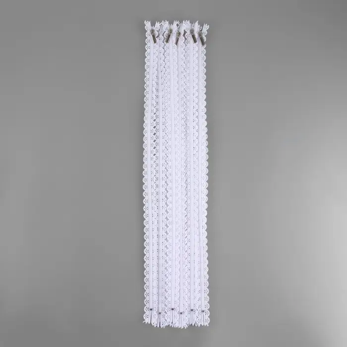 Молния «Спираль», №3, неразъёмная, ажурная, замок автомат, 50 см, белая