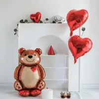 Шар воздушный фольгированный 18" «Сердце», цвет красный