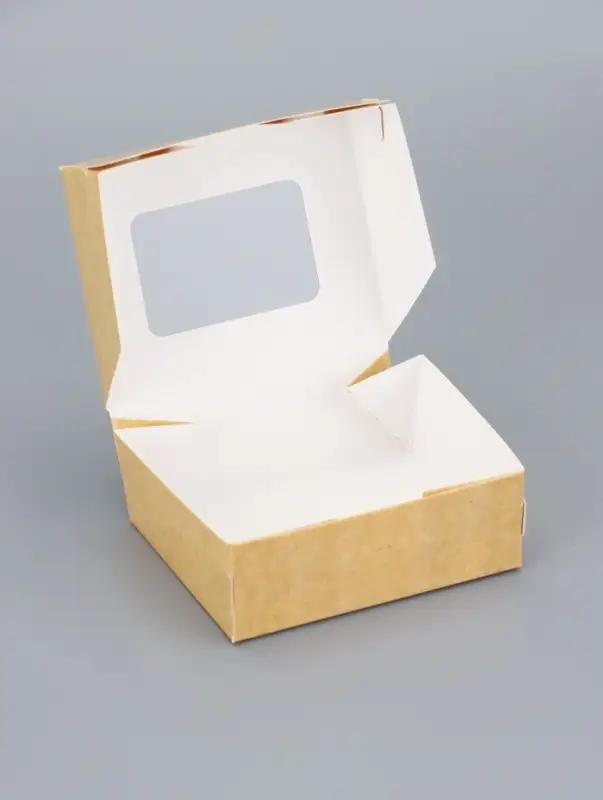 Контейнер на вынос, с окном, крафт, 10×8×3.5 см Контейнер на вынос, с окном, крафт, 10×8×3.5 см