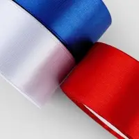 Атласная лента, набор 3 шт., 40 мм, 23&plusmn;1 м, триколор