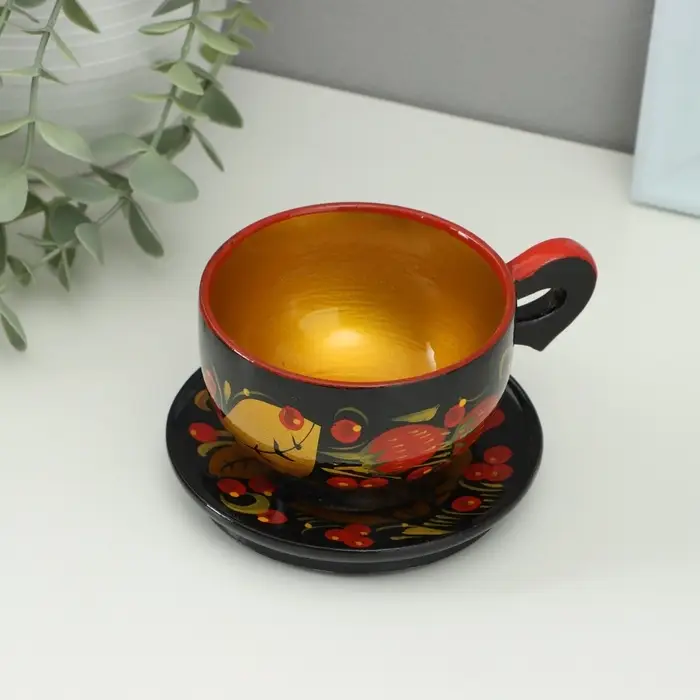 Чайная пара, дерево хохлома