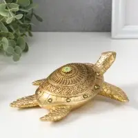 Сувенир полистоун "Черепаха с узорами на панцире" золото 13,8х16х4,7 см