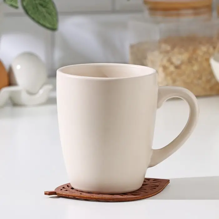 Подставка деревянная под горячее «Листочек», 9×9 см, коричневая Подставка деревянная под горячее «Листочек», 9×9 см, коричневая