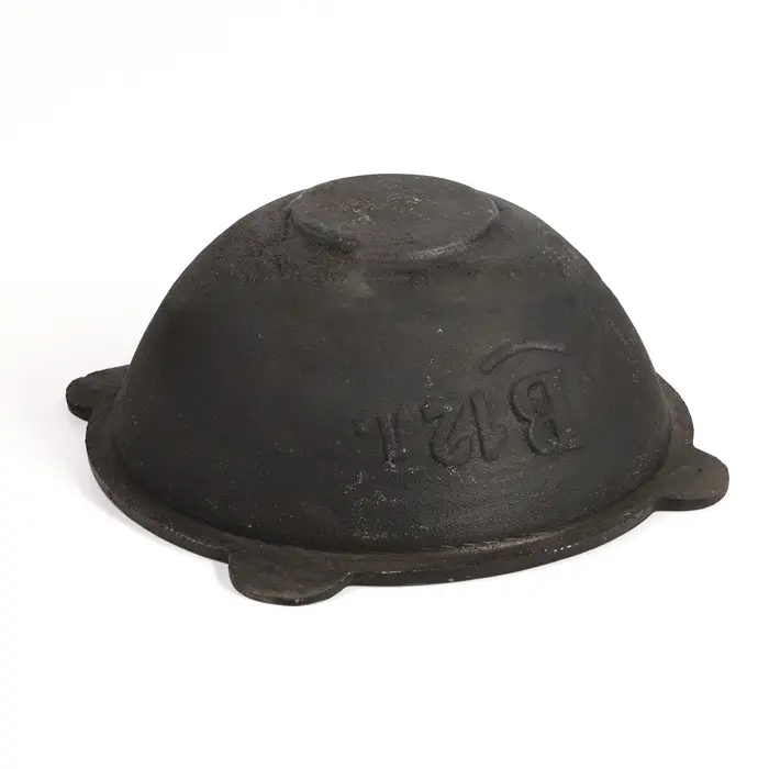 Казан, 12 л, плоское дно, алюминиевая крышка, чугун