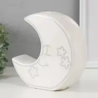 Копилка для денег &laquo;Месяц со звёздами&raquo;, керамика, белый, 20&times;5.5&times;19.8 см