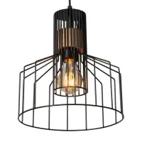 Светильник потолочный BayerLux &laquo;Крит&raquo;, 1&times;40 Вт, Е27, черный/коричневый, 24.5&times;24.5&times;32(132)см