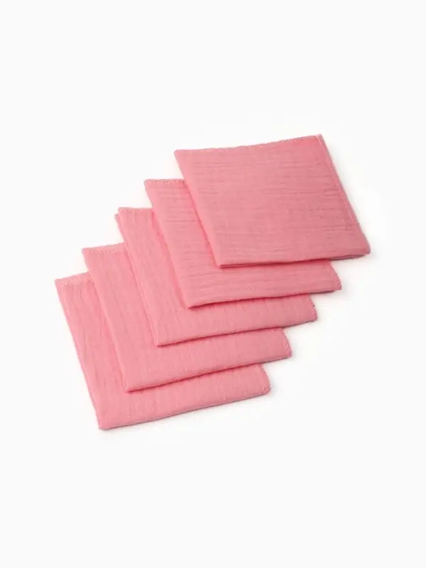 Набор платочков Крошка Я Raspberry 20*20 см-5 шт, муслин, 100 % хлопок Набор платочков Крошка Я Raspberry 20*20 см-5 шт, муслин, 100 % хлопок