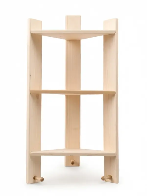 Полка угловая 3 яруса, 3 крючка 74х40х16 см