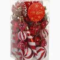 Ёлочные игрушки набор 26 шт. &laquo;Праздничный хоровод&raquo; 4 см, красный