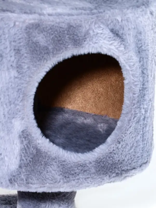 Комплекс для кошек с когтеточкой, 58&times;38&times;70 см, с лежанкой, джут, серый