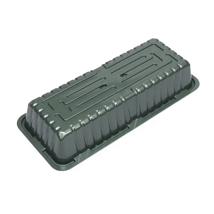 Мини - парник для рассады, 39&times;17.5&times;12 см, без вставок, тёмно-зелёный, пластик, Greengo