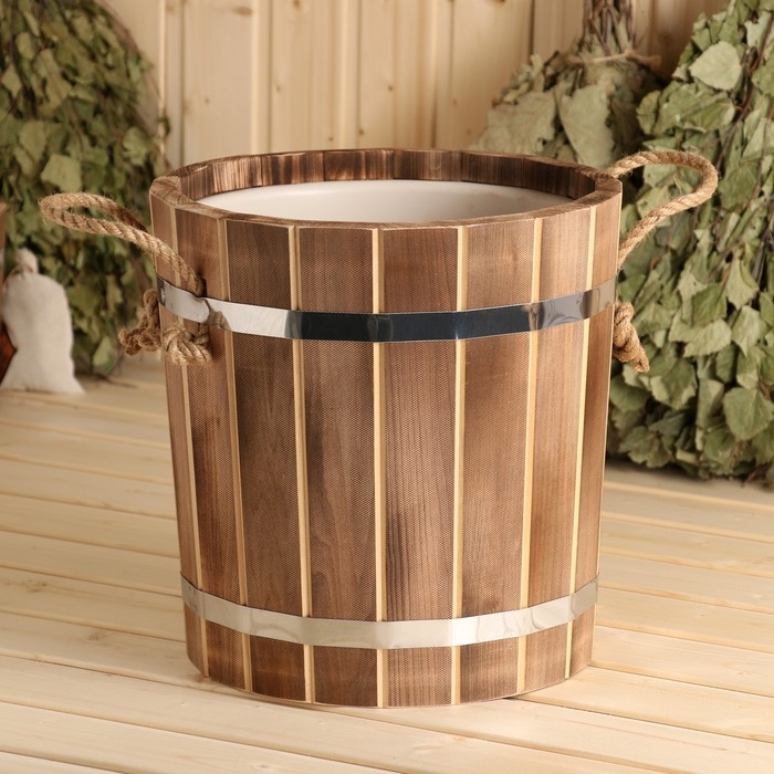 Запарник для бани, 10л,  Запарник для бани, 10л, "Добрыня", с пластмассовой вставкой