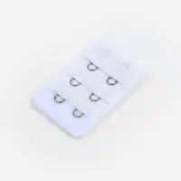 Застёжка для бюстгальтера, удлинитель, 3 ряда 2 крючка, 3.2×5 см, белая