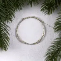Гирлянда &laquo;Нить&raquo; 1 м роса. IP20, нить серебристая, 10 LED, 4.6 В, AG13&times;3 (в комплекте), 3 режима, свечение зелёное