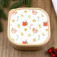 Ланч-бокс новогодний «Угощения», 700 мл, бежевый Ланч-бокс новогодний «Угощения», 700 мл, бежевый