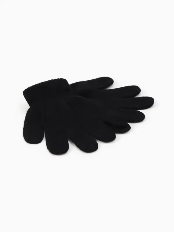 Перчатки детские MINAKU однолсойные, 14 см, цв.черный