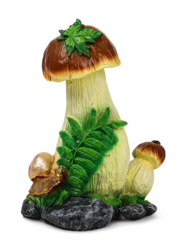Садовая фигура из полистоуна &laquo;Гриб с ягодой и улиткой&raquo;, 32.5&times;19&times;26 см