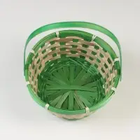 Корзина плетёная, бамбук, 21&times;21&times;10/24 см, зелёная