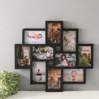 Фоторамка - коллаж на 10 фото 10&times;15 см &laquo;Пассаж&raquo;, чёрная, 55&times;48.5 см