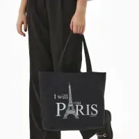 Сумка - шоппер, на молнии, с подкладкой, 42&times;9&times;32 см, с рисунком, чёрная