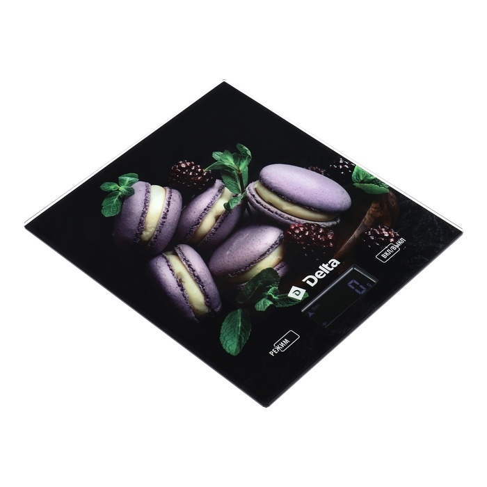 Весы кухонные DELTA KCE-65, электронные, до 5 кг, рисунок "Ягодные макарони"