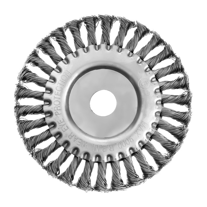 Щетка металлическая для УШМ ТУНДРА, крученая проволока, плоская, посадка 22 мм, 150 мм Щетка металлическая для УШМ ТУНДРА, крученая проволока, плоская, посадка 22 мм, 150 мм