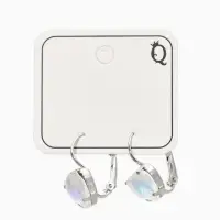 Серьги "Сердечки" лунные, цвет радужные в серебре