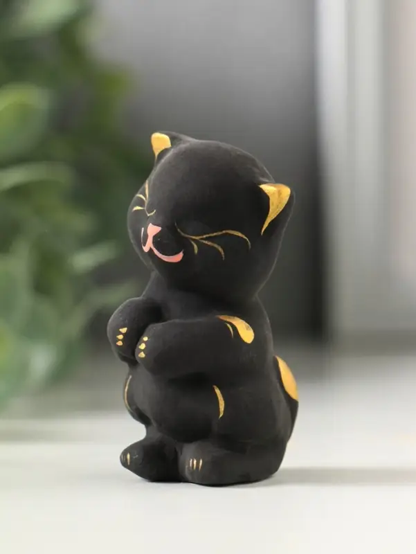 Фигурка керамика &laquo;Котик милашка&raquo;, 7 см, чёрный