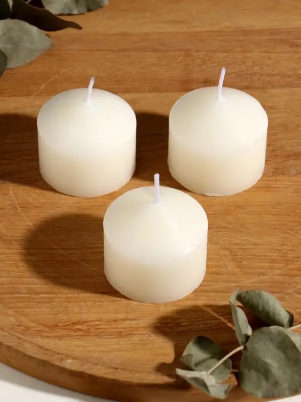 Набор свечей "Столбики белые" 3 шт d=5,5 см h=4,5 см 11х10х4,5 см